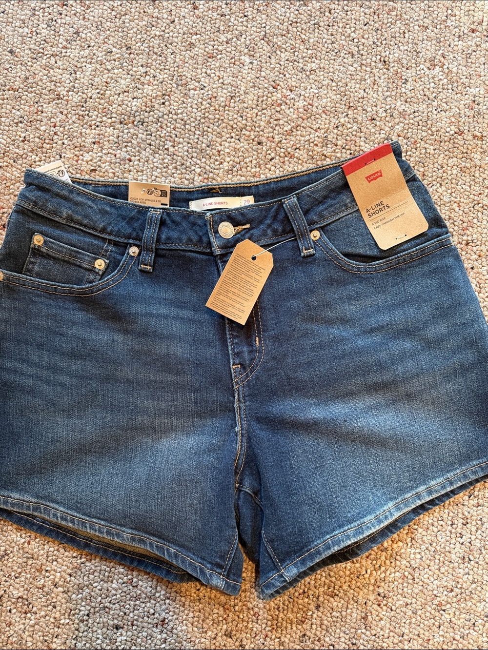 Levi's Women's Blue Denim A-Line Jean Shorts